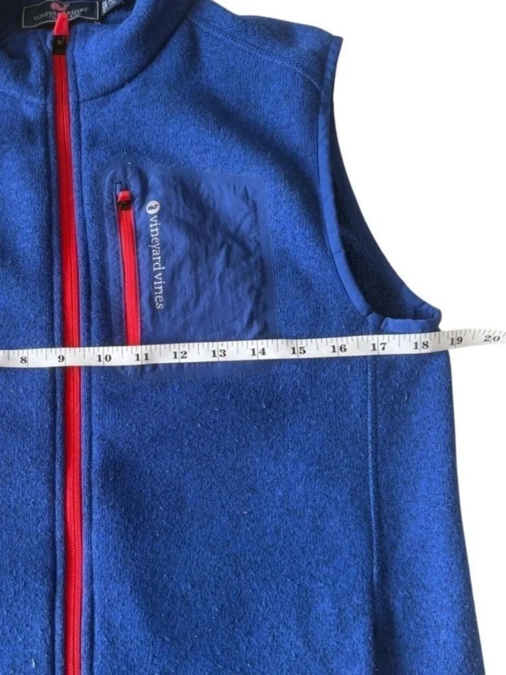 Vineyard Vines Boys XL 18 Blue Fleece Full Zip Vest